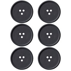 Handmade Cast Concrete Bouton 'S' in Black by Umé Studio, Set of Six