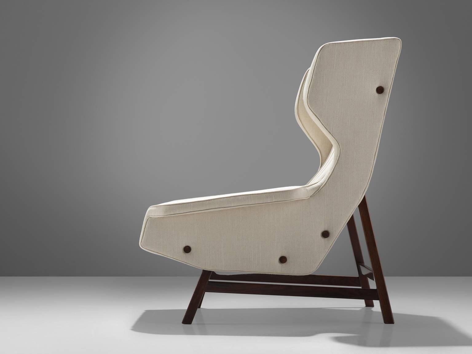 Mid-Century Modern Gianfranco Frattini Reupholstered Lounge Chair for Cassina