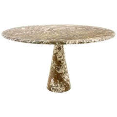 Italian Midcentury Light Brown Marble Dining Table by Angelo Mangiarotti, 1960s