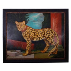 Vintage Oil Painting on Canvas of a Leopard by William Skilling
