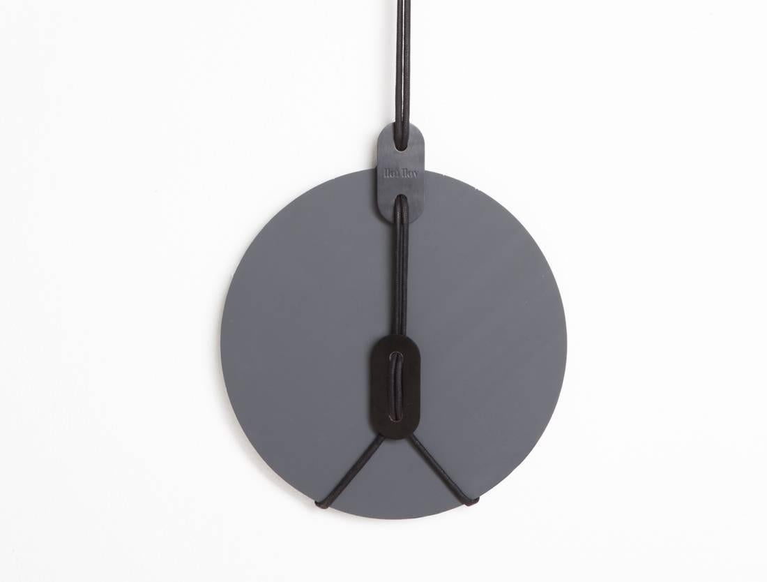 Minimalist 21st Century Contemporary Design, Hank Minimal Mirror Mount in Black