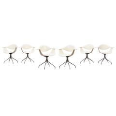 Rare Set of George Nelson Swaged Leg DAF Armchairs (6) 2