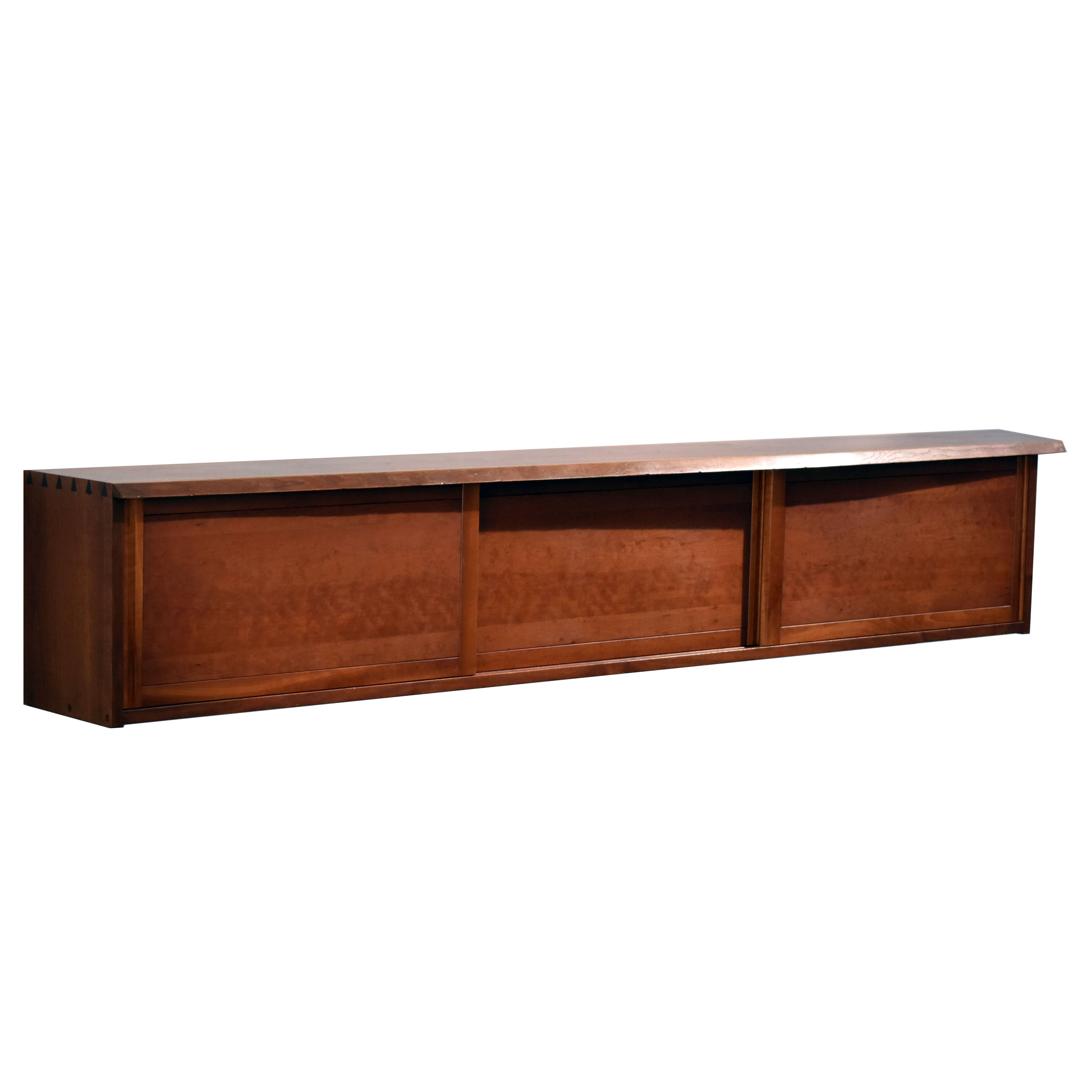 George Nakashima, Wall Cabinet, Three Sliding Doors, Free Edge, Studio 1963