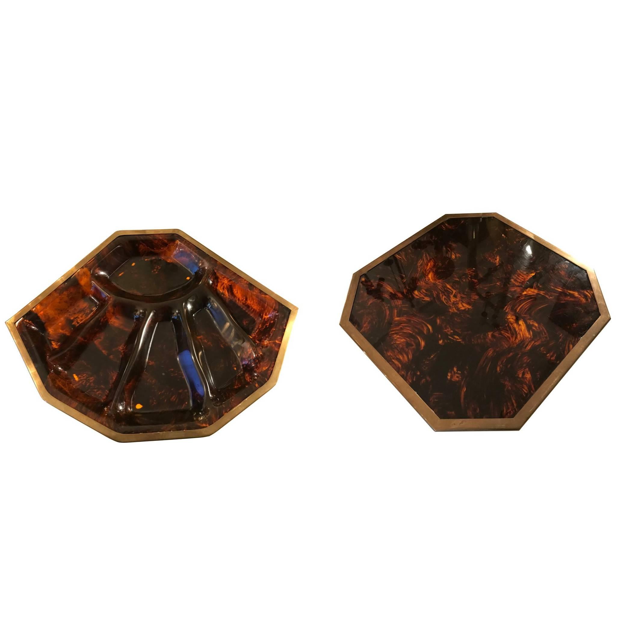 Set of Six Christian Dior Home Faux Tortoise Shell Place Mats