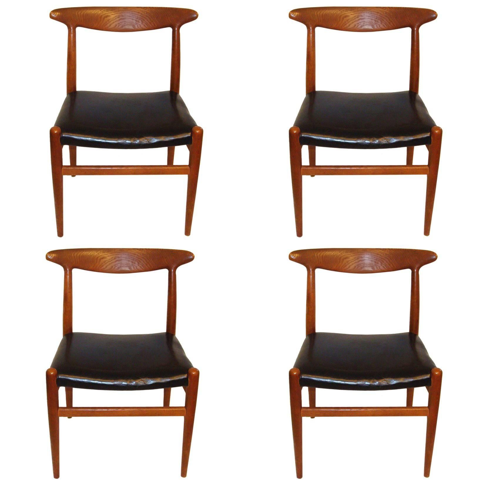 Set of Four Vintage Hans Wegner W2 Chairs