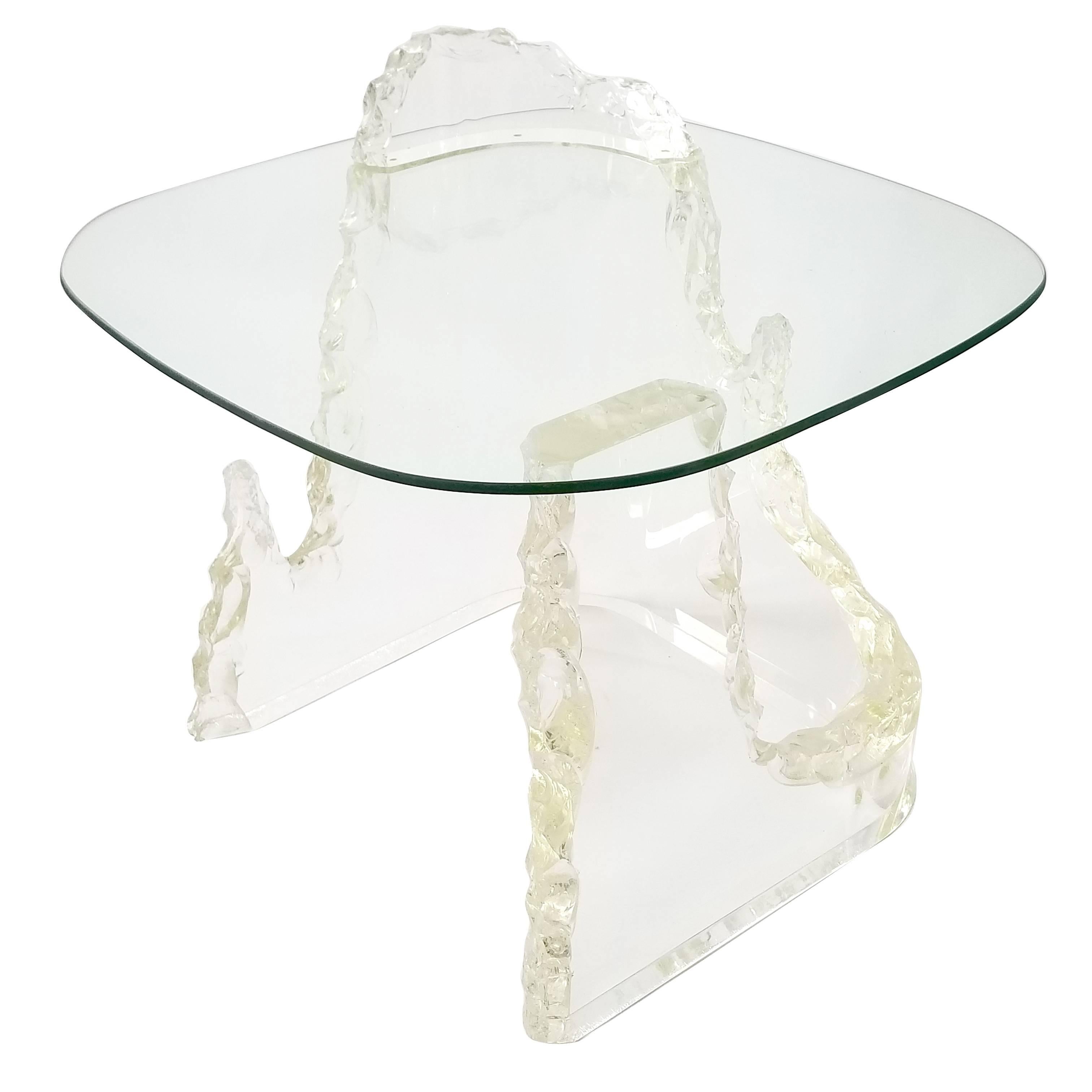 Lucite 'Iceberg' Side Table from Lion in Frost, 1970s, USA