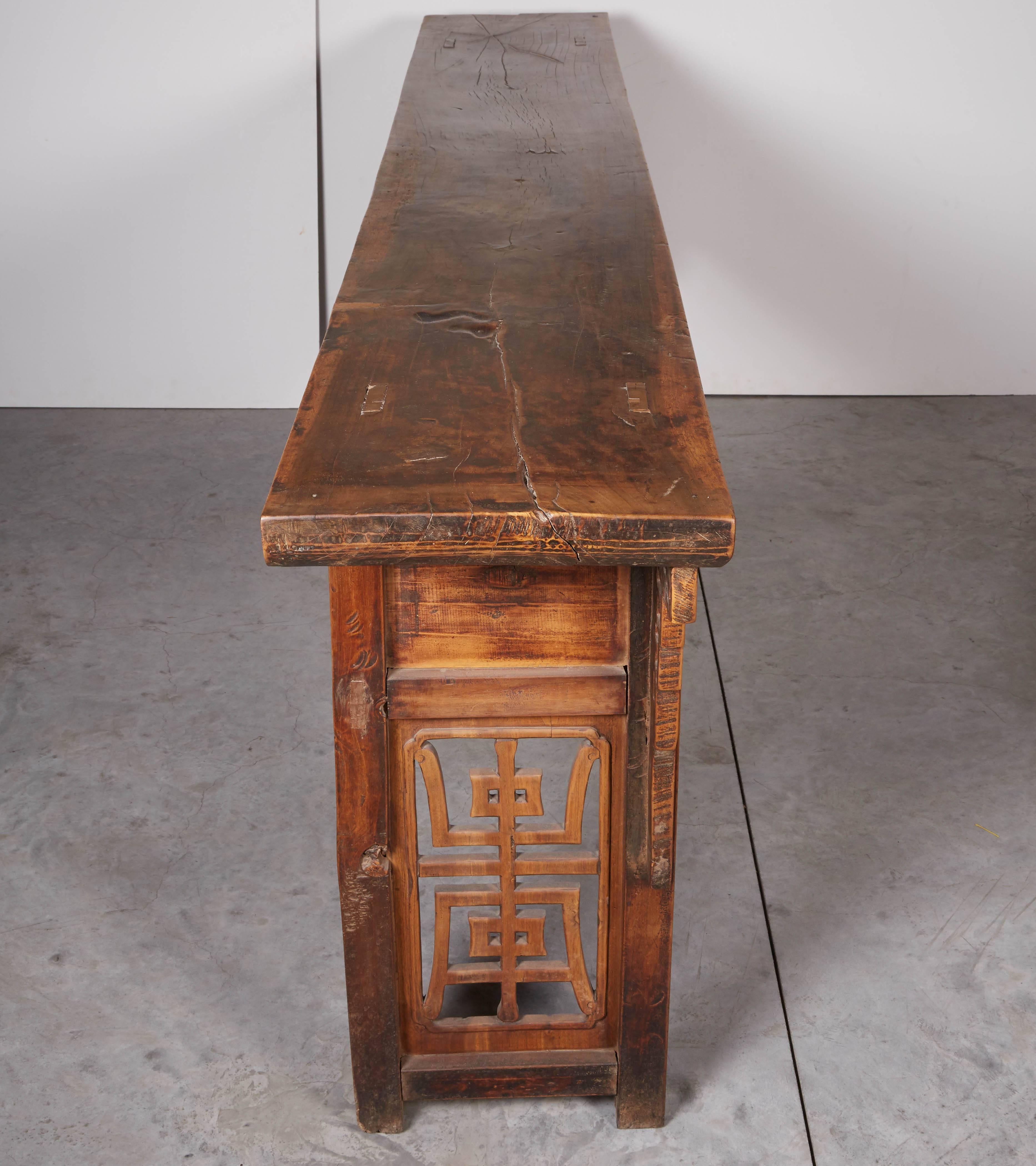 Fabulous 19th Century Walnut Altar Table With Great Patina For Sale 5