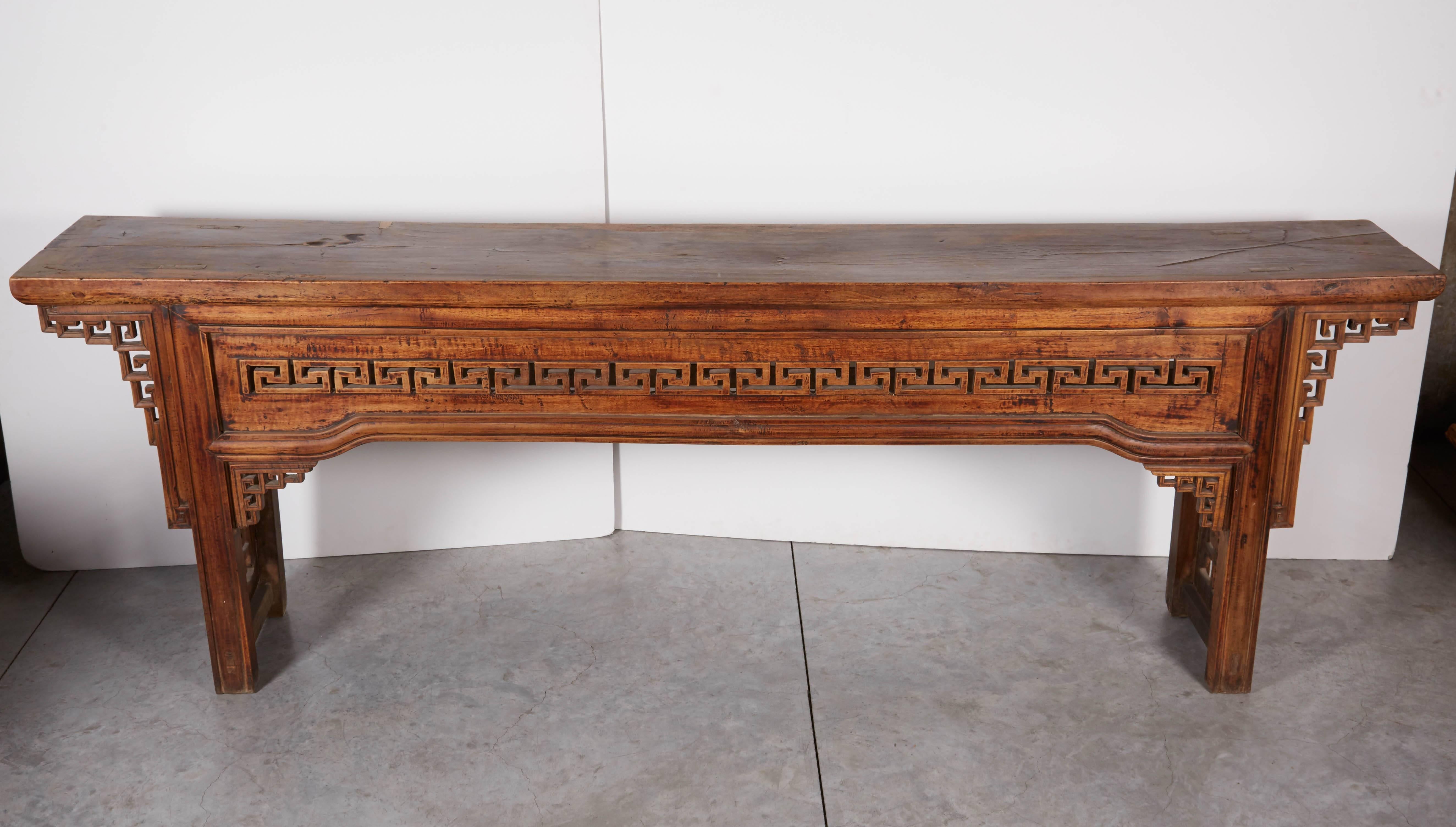 Fabulous 19th Century Walnut Altar Table With Great Patina In Good Condition For Sale In New York, NY
