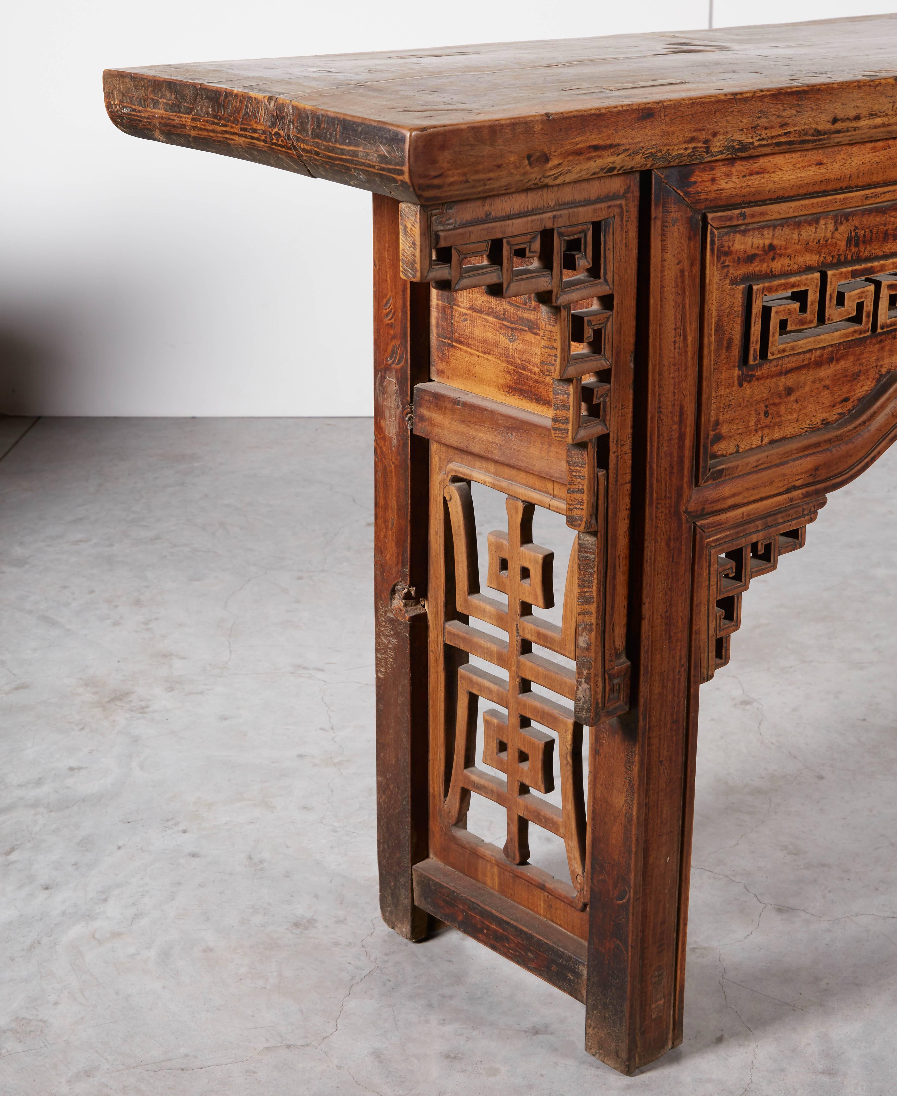 Fabulous 19th Century Walnut Altar Table With Great Patina For Sale 4