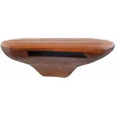 Fantastic Chip-Carved American Craft Wall-Mount Wood Console