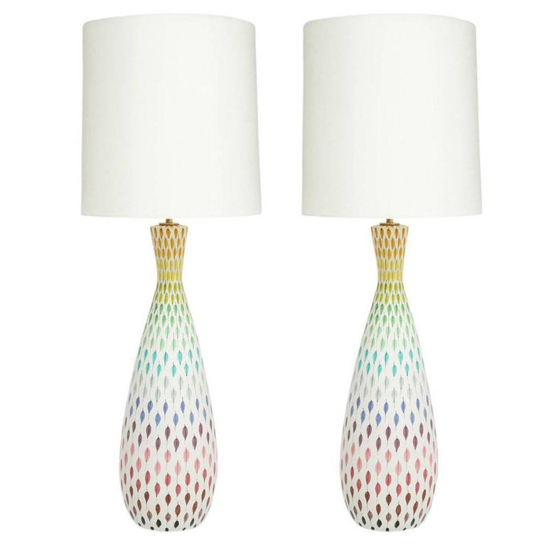 Bitossi Londi Ceramic Table Lamps Piume Feather Multi ...