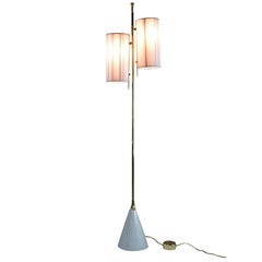 IDO.F3 Contemporary Brass Marble Floor Lamp, Flow Collection