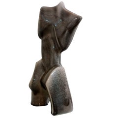Cubist Abstract Ceramic Sculpture by Heifets 1950s, Offered by La Porte