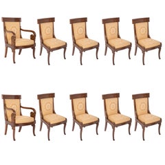 Set of Ten Charles X Dining Chairs Made by Jean-Jacques Werner