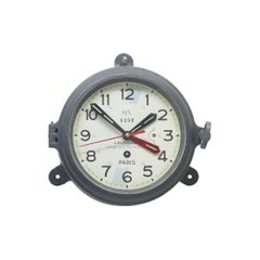 Retro French Navy 1960s Radio Room Bulkhead Clock