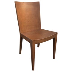 Signed Karl Springer Leather Chair