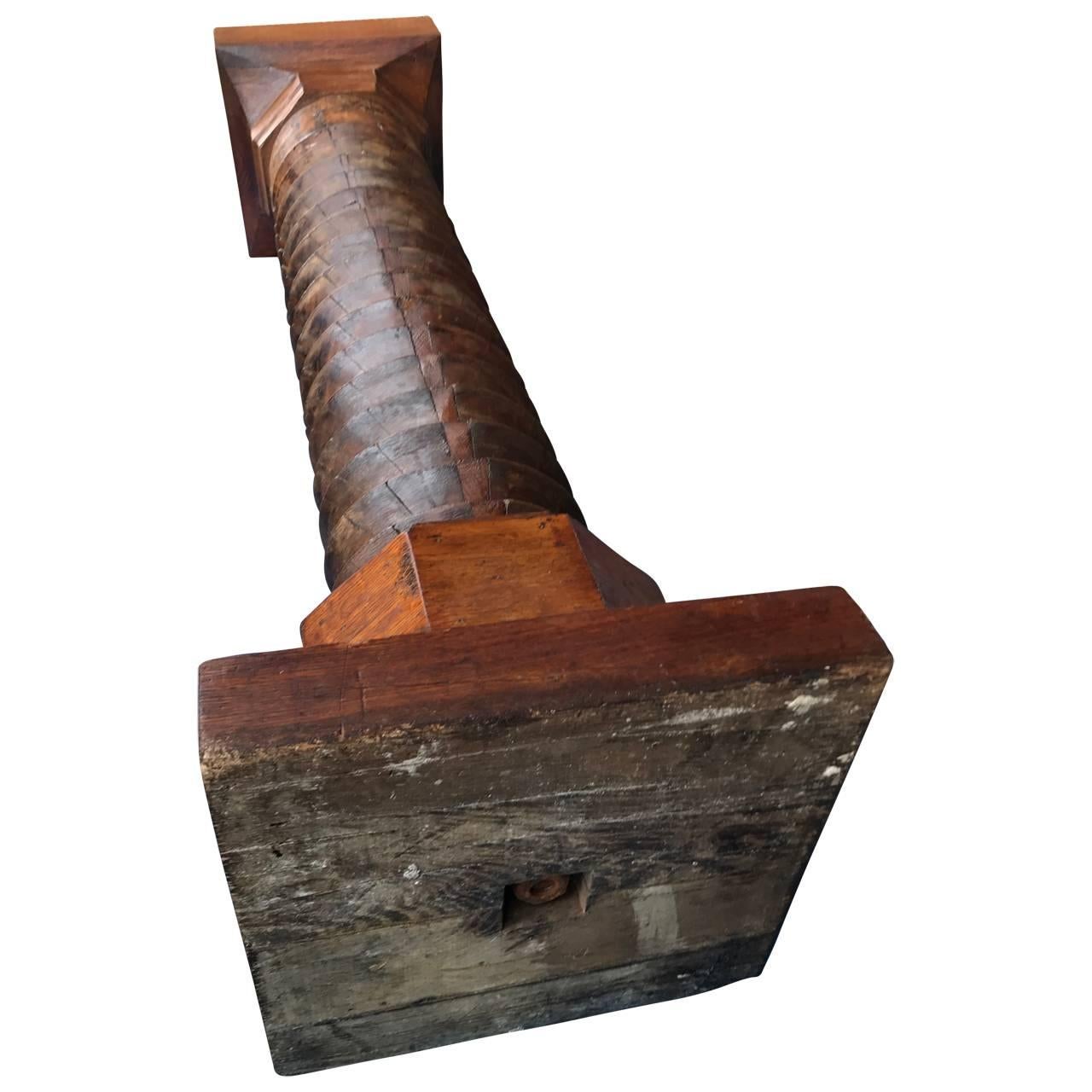 American Wooden Corkscrew Style Pedestal