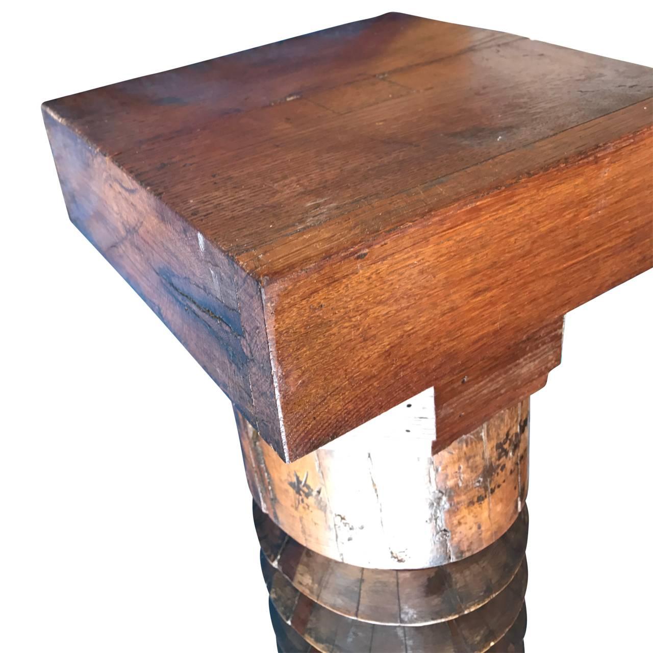 Modern Wooden Corkscrew Style Pedestal