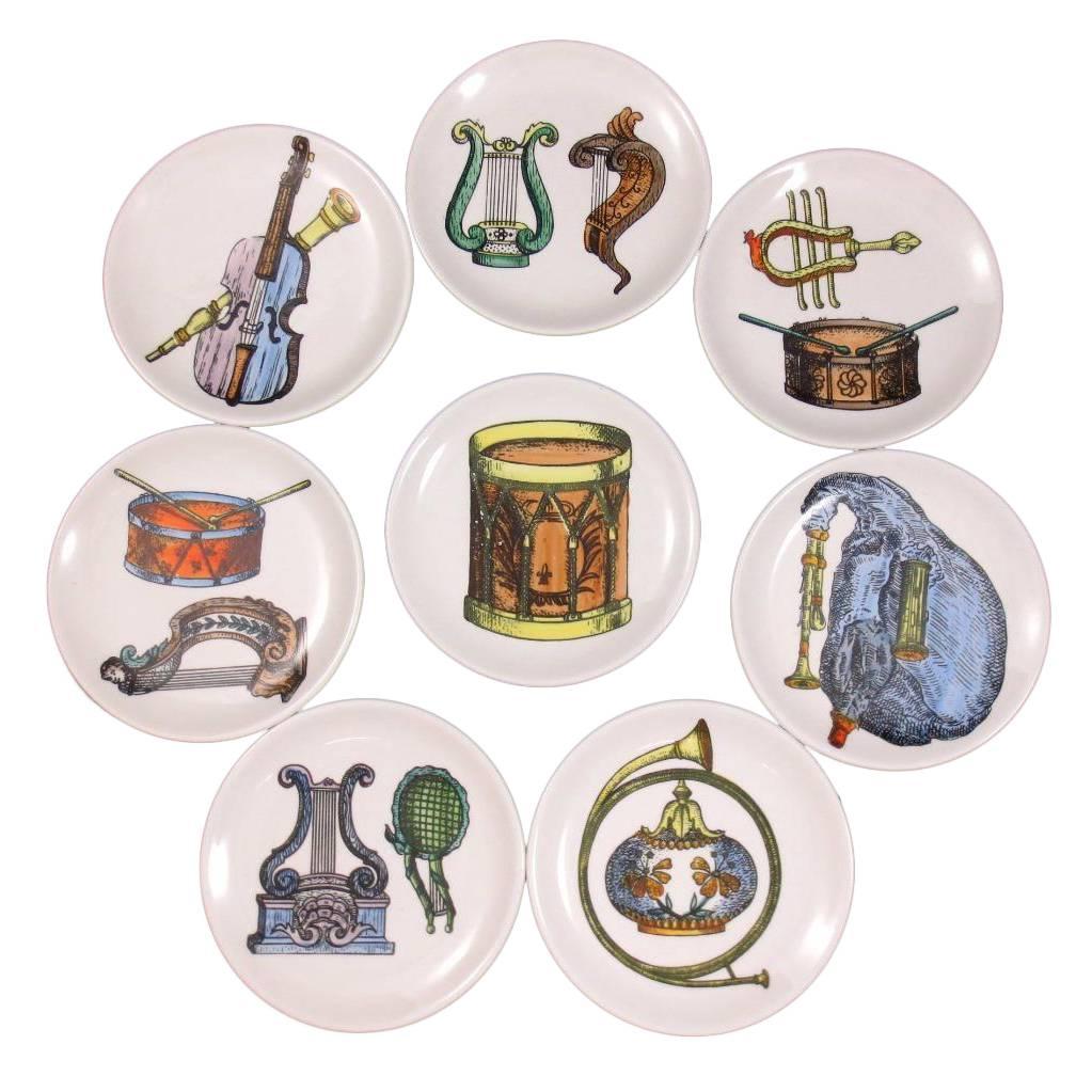 Set of Eight Midcentury Bucciarelli Musical Coasters, circa 1960