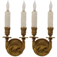 French Brass Rope Sconces