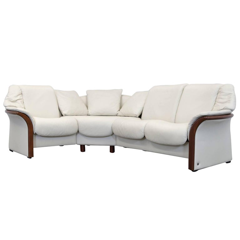 Ekornes Stressless Designer Corner Sofa Beige Leather Relax Function