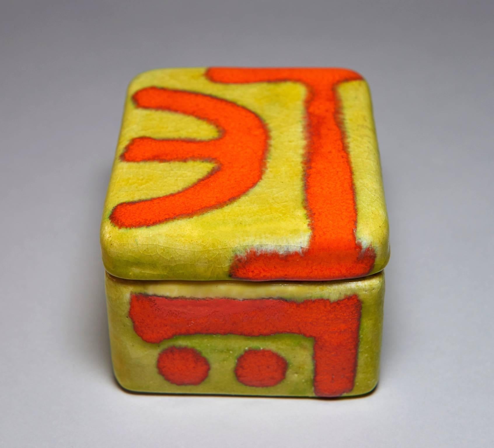Italian Ceramic Box by Guido Gambone For Sale