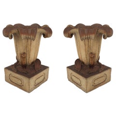Pareja de Urnas Victorianas Inglesas de Terracota para Exterior