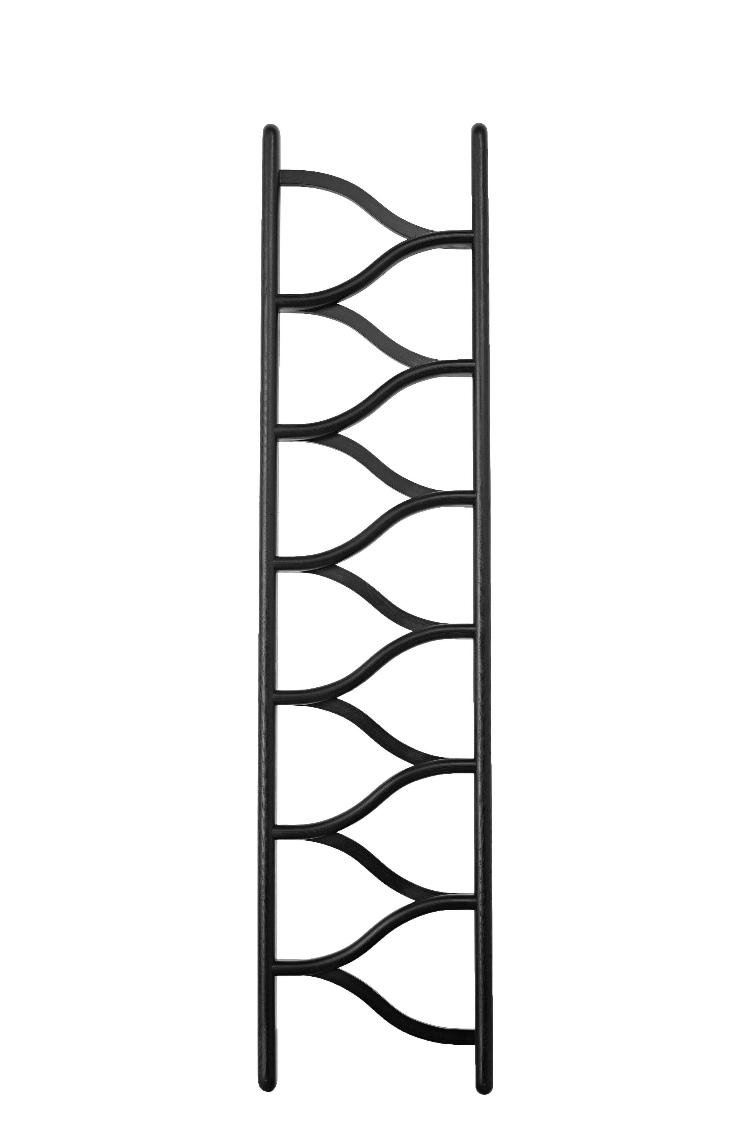 Minimalist Ladder in Bentwood, Steam-formed Ash, Laquered in black For Sale