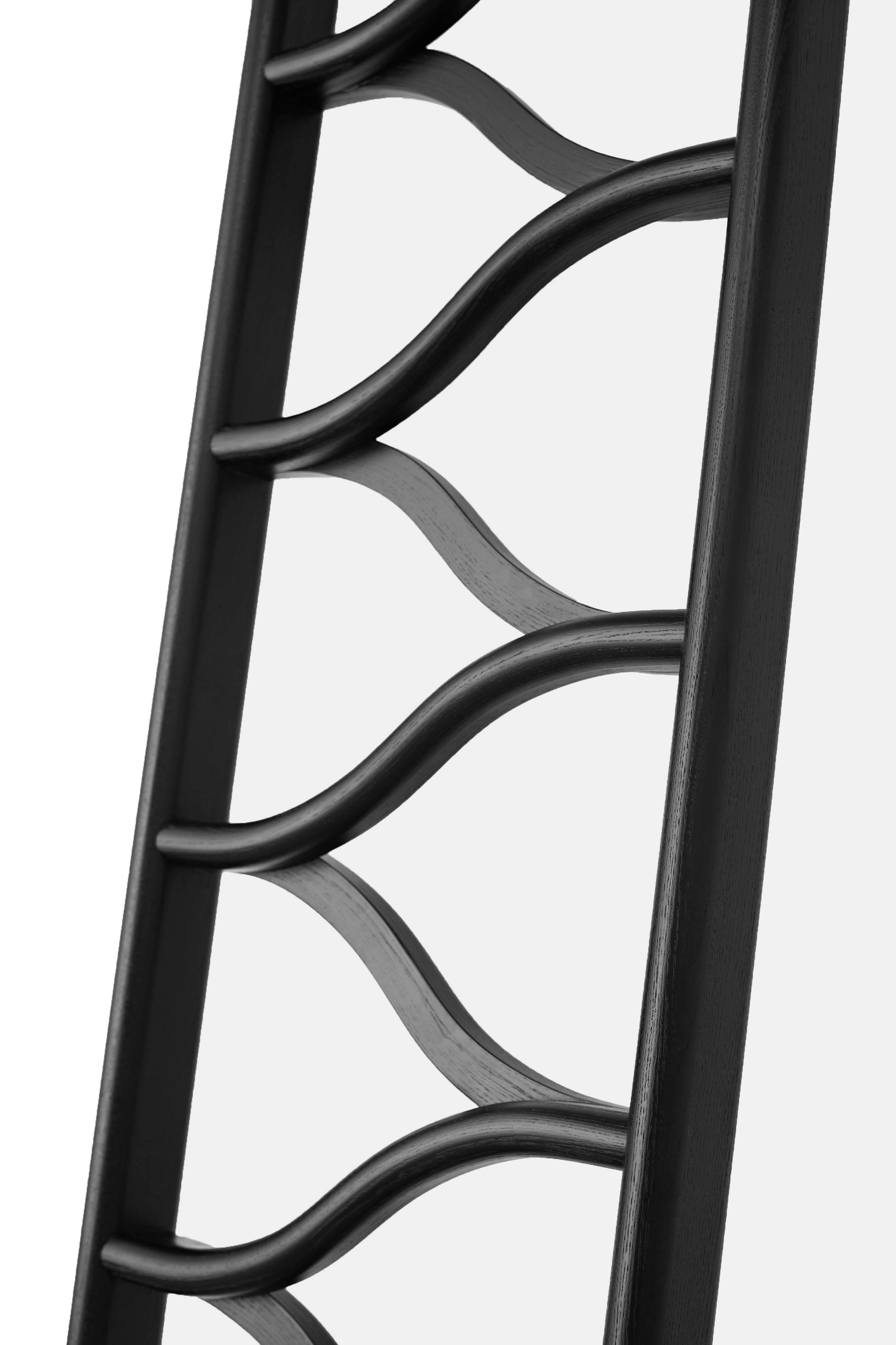 Austrian Ladder in Bentwood, Steam-formed Ash, Laquered in black For Sale