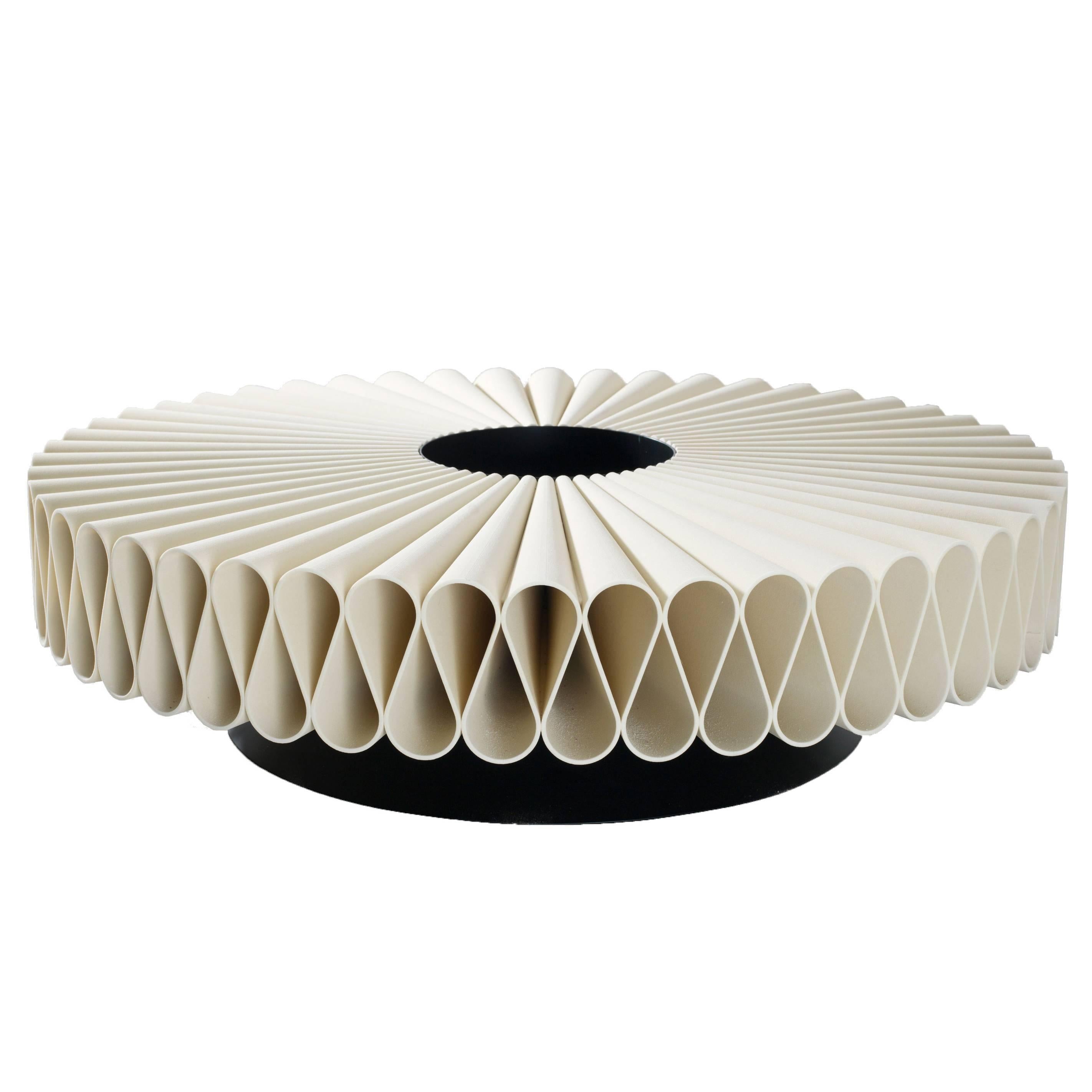 Coffee Table 3D-Printed PMMA, Steel Sheet Table Base, Powder-Coated For Sale