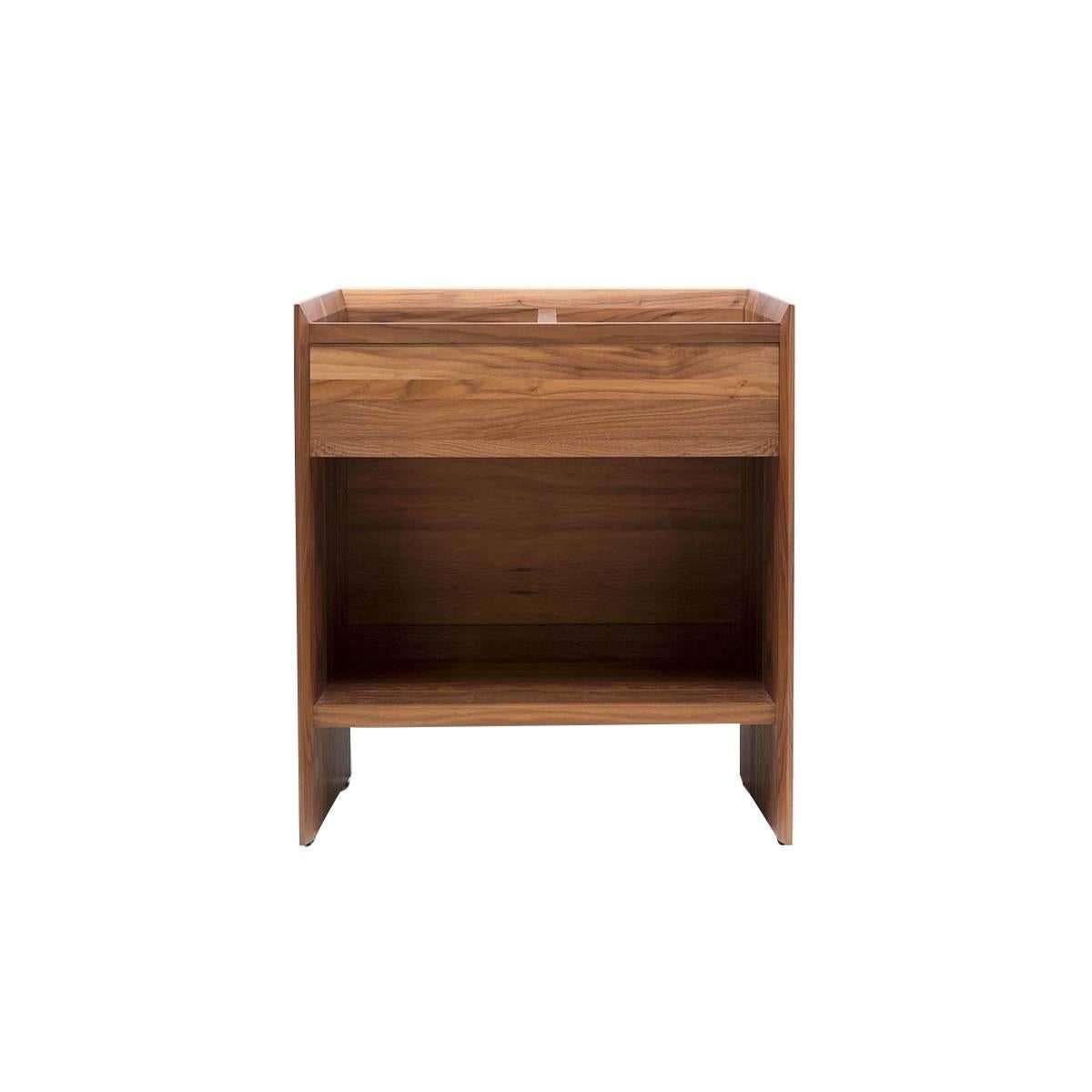 Unison Vinyl Record Storage Cabinet in Solid Natural Walnut For Sale