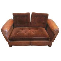 French Art Deco Adjustable Leather Sofa, Settee or Chaise Lounge