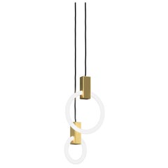 Halo C2 Brushed Brass Pendant (mixed) by Matthew McCormick Studio