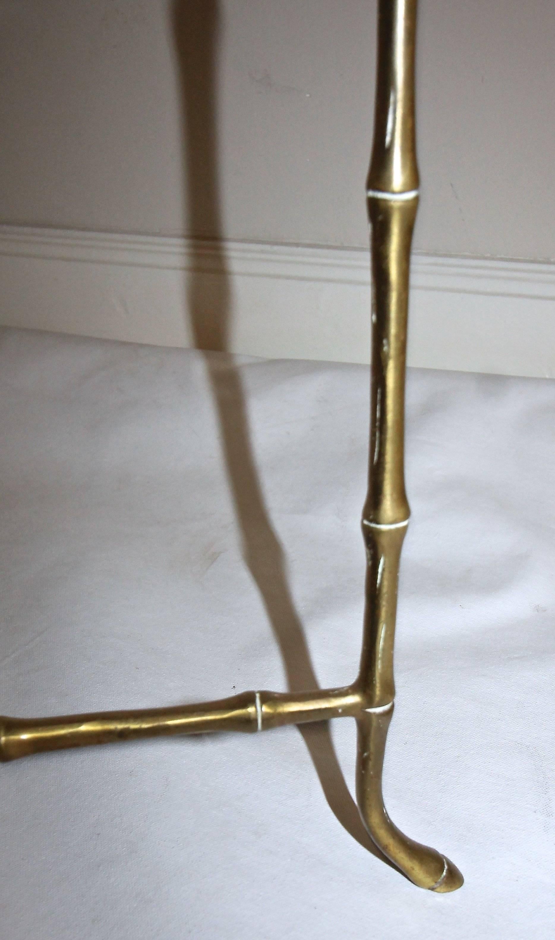 French Bagues Style Faux Brass Bamboo Side Table 4