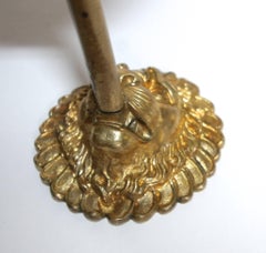 Pair of French First Empire Doré Bronze Lion and Arrow Wall Sconces