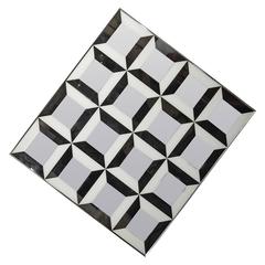 Black and White Op Art Wall Mirror
