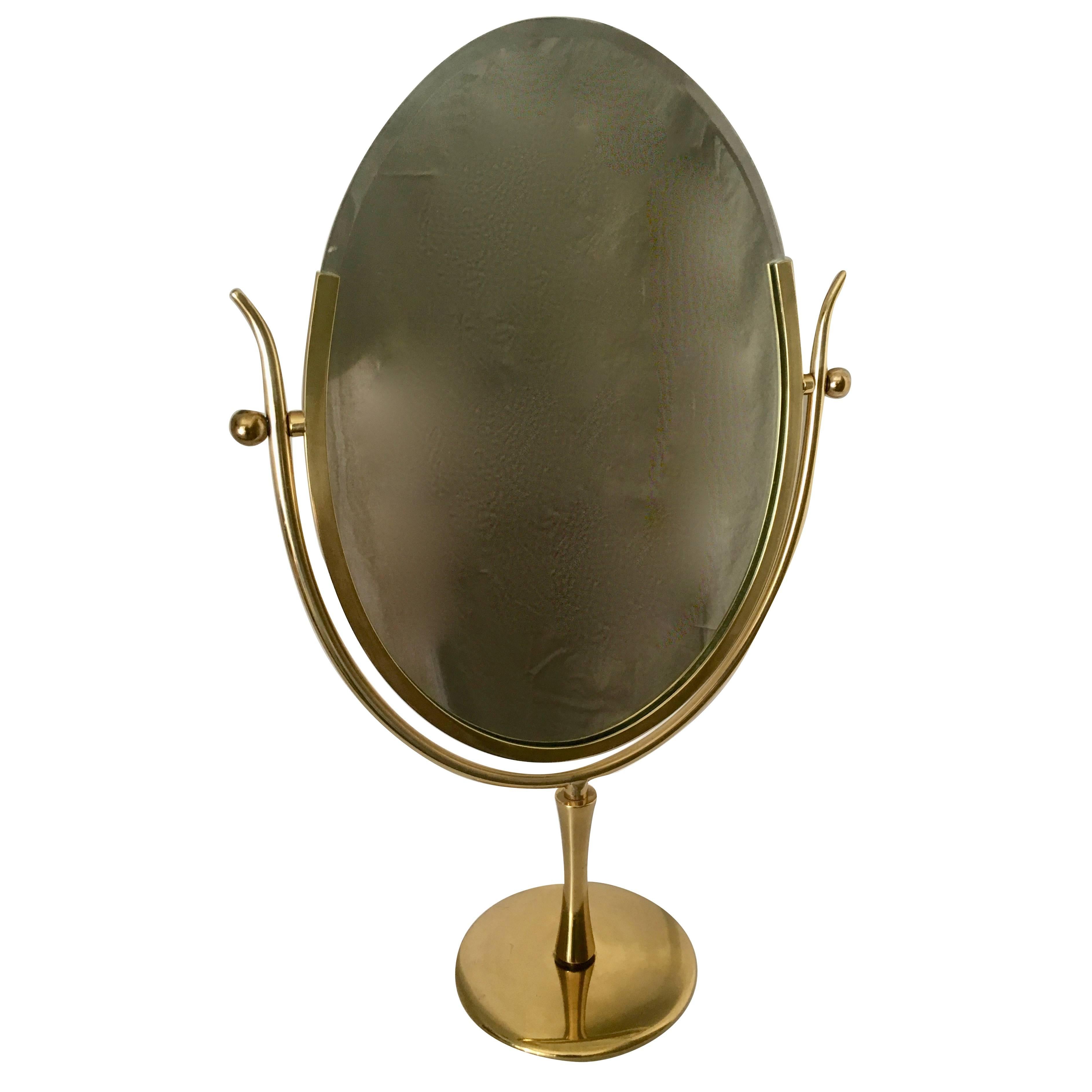 Charles Hollis Jones Brass Wishbone Vanity Mirror