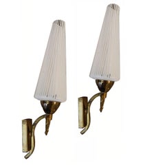 Retro Pair of French Sconces by Lunel , 4 Pairs available