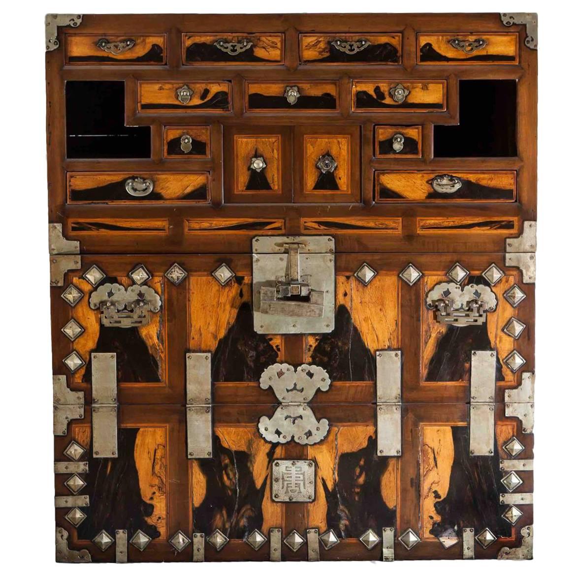 Blanket and Document Storage Chest Cabinet Korea, 18th Century, Rare For Sale