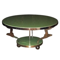 Rare Art Deco Chrome and Glass Dancer Coffee Table