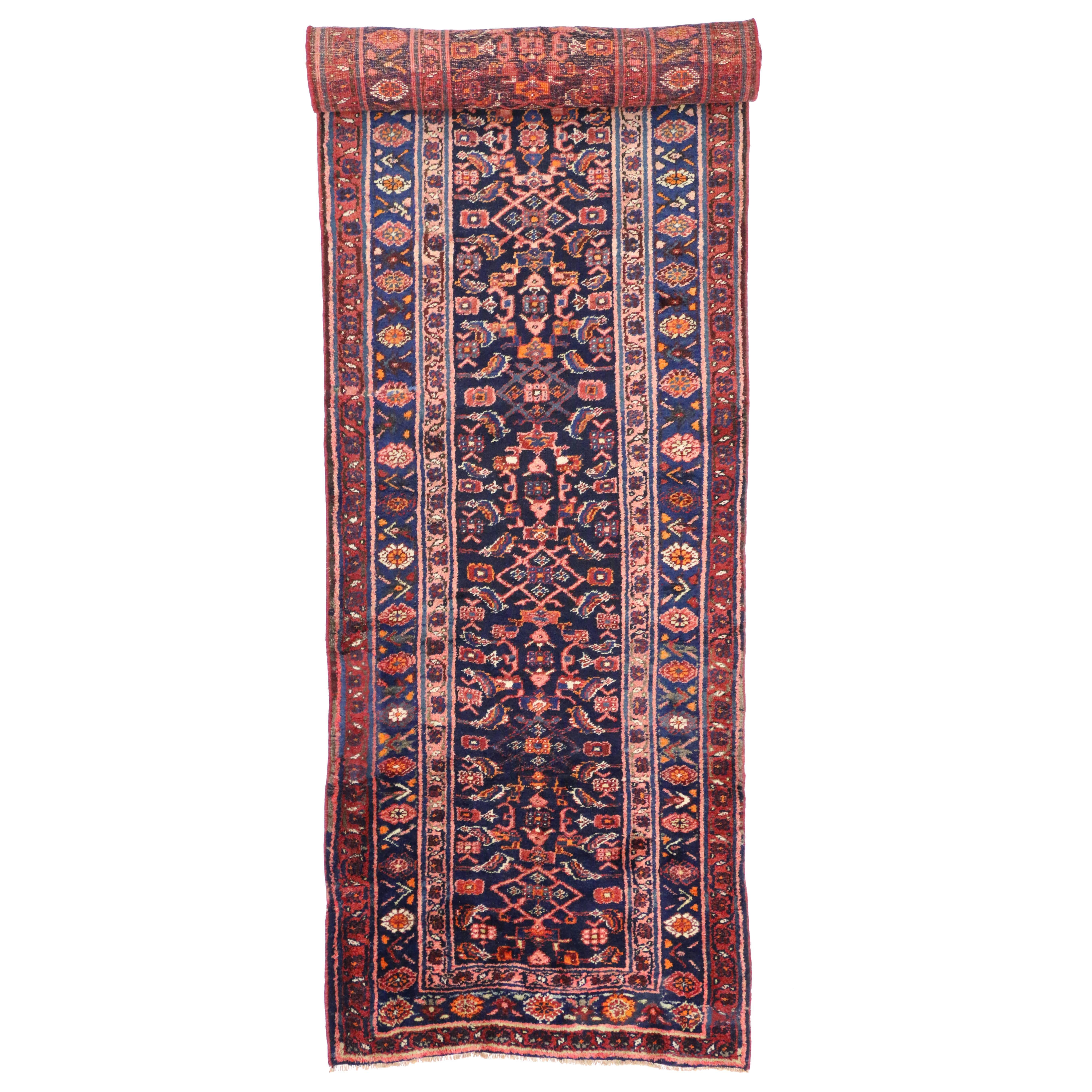 Late 19th-Century Antique Persian Kurd Runner with Modern Victorian Style