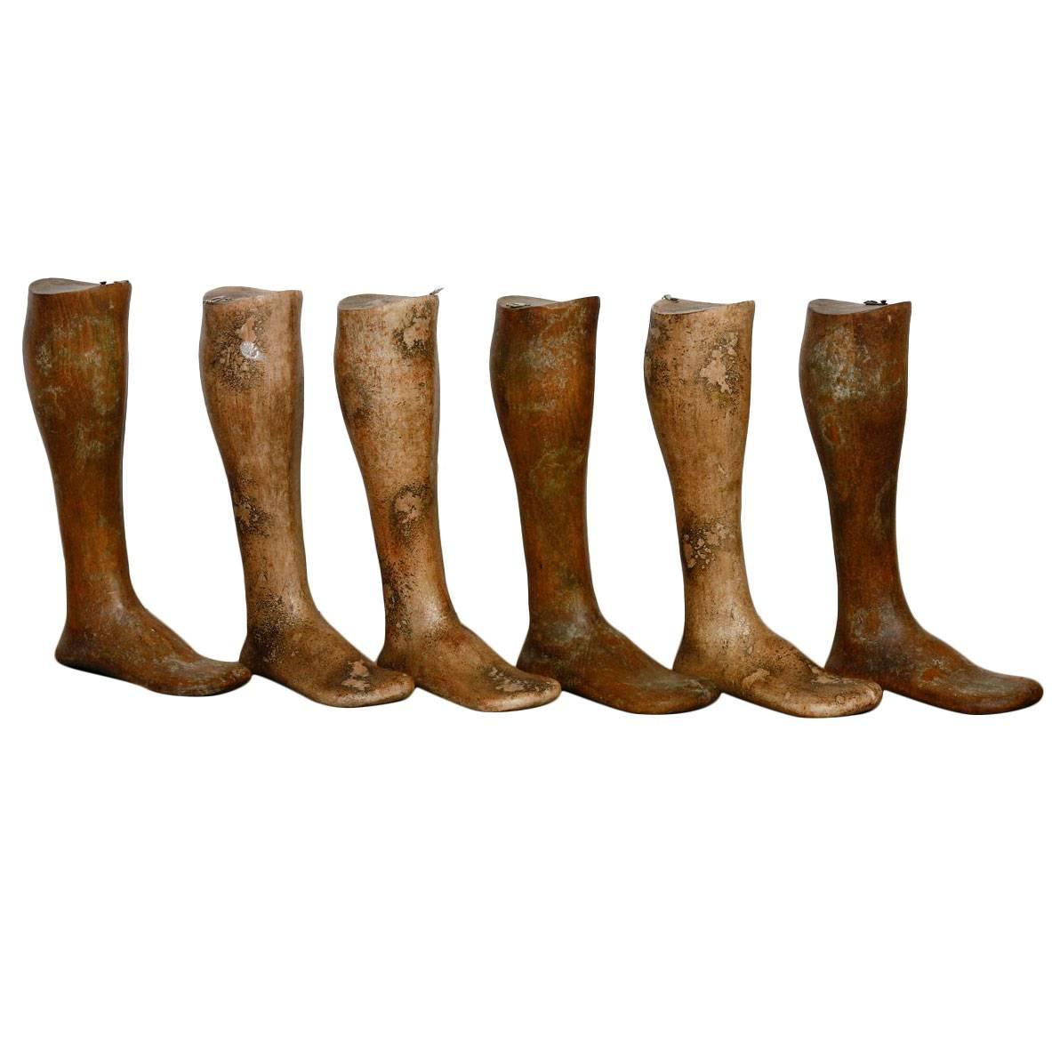 19th Century Wooden Riding Boot Molds or Forms