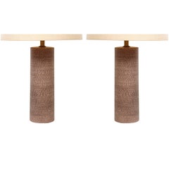 Pair of Studded Pottery Table Lamps by Design Technics