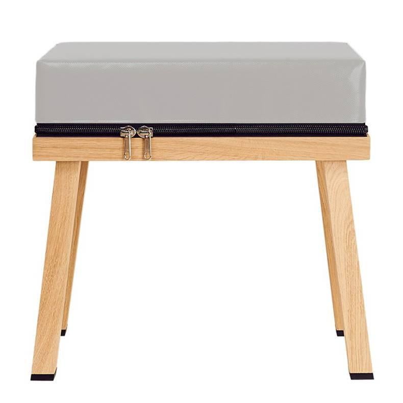 Visser and Meijwaard Truecolors Stool in Grey PVC Cloth with Zipper For Sale