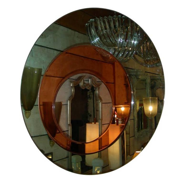 1950's Multicolored Mirror attributed to Fontana Arté