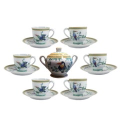 Hermes "Toucan" Coffee Set and Six Coffee Cup