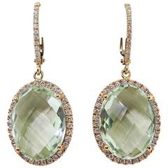 Zoccai Amazing Green Amethyst gold Drop Earrings 2