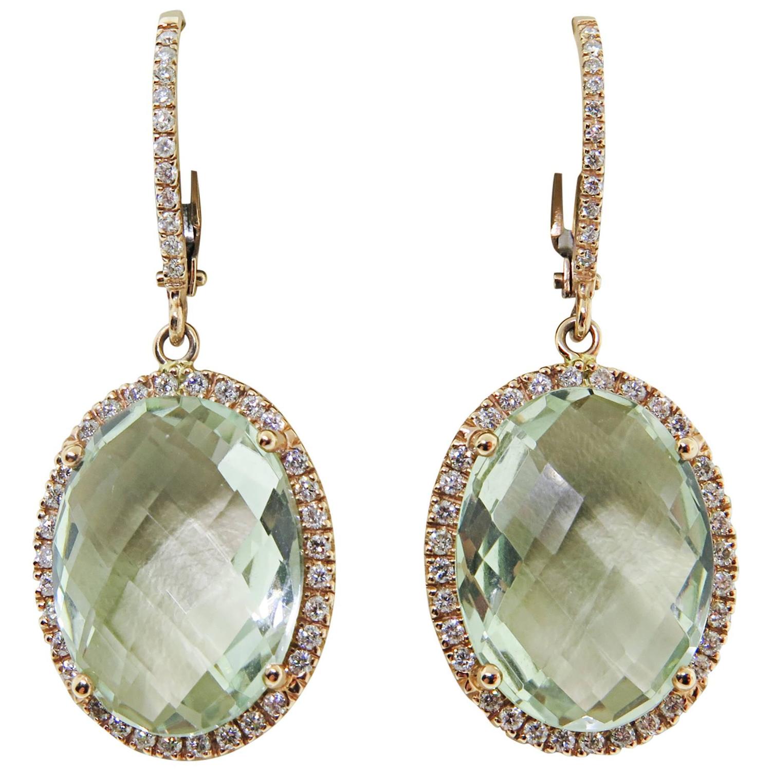 Zoccai Amazing Green Amethyst gold Drop Earrings For Sale at 1stdibs