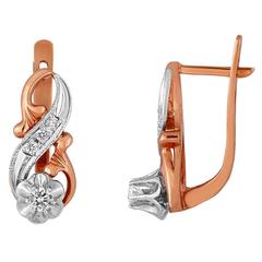 Russian Style Diamond Rose Gold Earrings 2