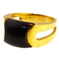 Cartier A. Cipullo Onyx Gold Band Ring